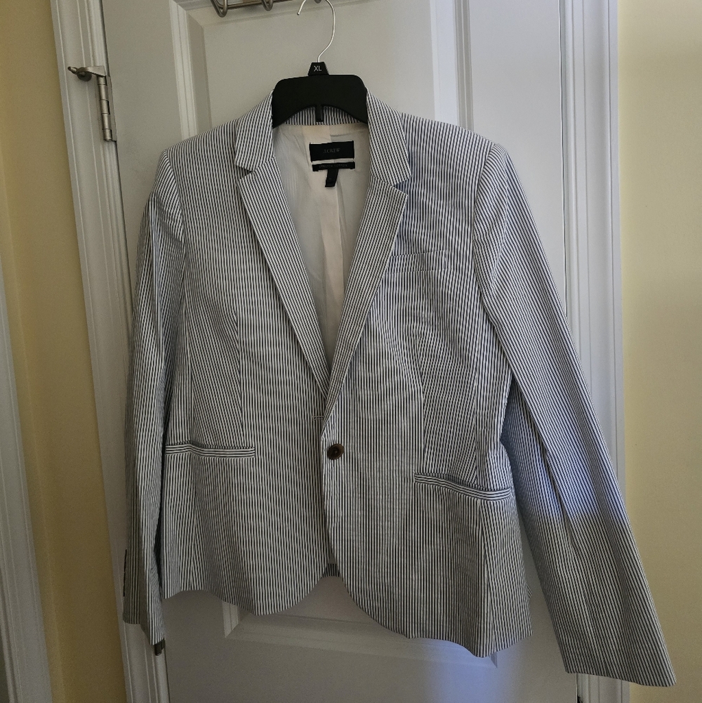 J Crew Seersucker Jacket